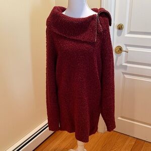 White House Black Market Burgundy Cowl Neck Sweater elegant ,soft and warm